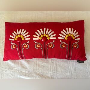 Echo Red Cushion with Embroidery